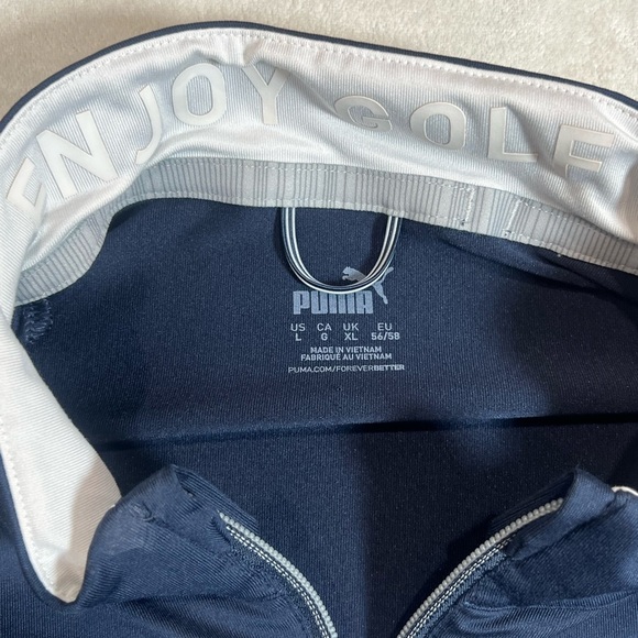 Puma Whistling Straights Size Large Two-Tone Navy and White Windbreaker - Picture 2 of 7